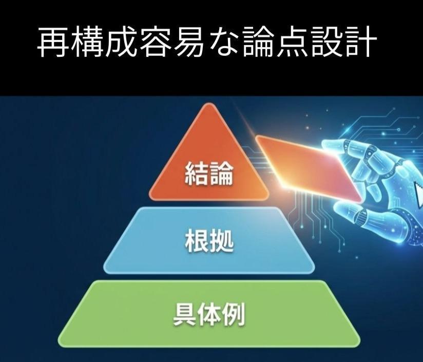 結論・根拠・具体例のLLM再構成モデル図