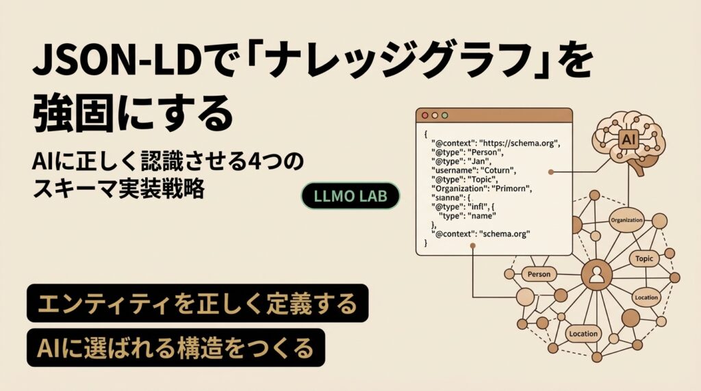 ナレッジグラフを強固にする4つのJSON-LDの実装戦略〜エンティティを正しく認識させ、AIに「選ばれる」構造をつくる〜