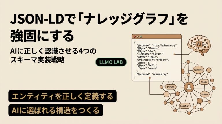 ナレッジグラフを強固にする4つのJSON-LDの実装戦略〜エンティティを正しく認識させ、AIに「選ばれる」構造をつくる〜