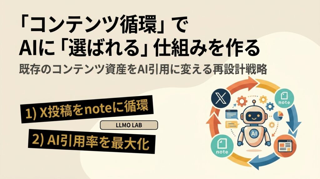 「コンテンツ循環戦略」〜これまでのコンテンツ資産をAIに選ばれる形に再設計する方法〜【LLMO】